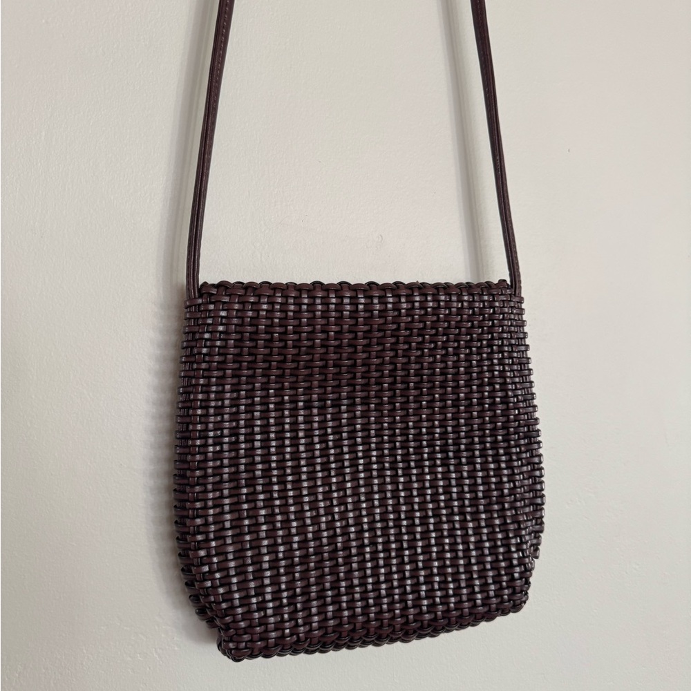 Nine West Small Brown Crossbody Woven Texture